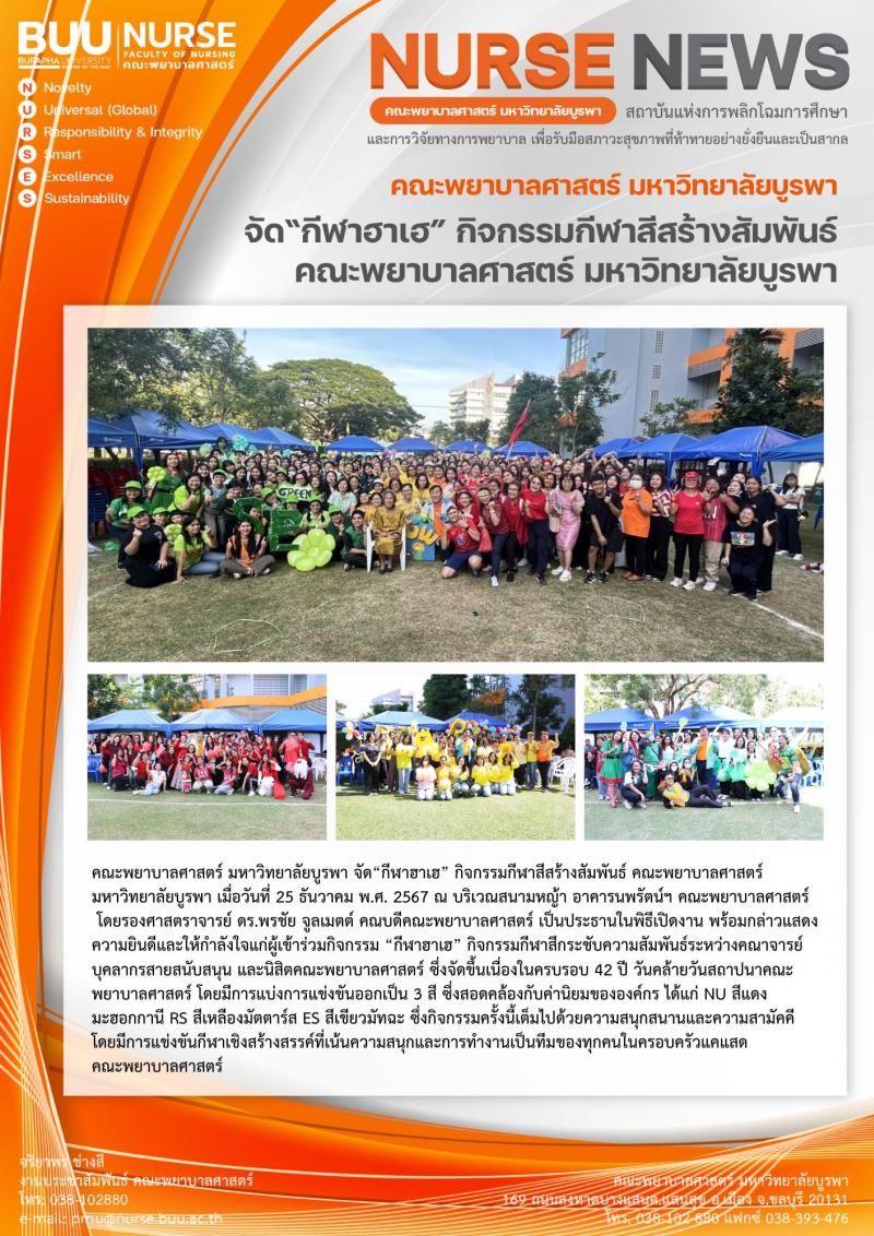 ภาพประกอบข่าว: “กีฬาฮาเฮ” กิจกรรมกีฬาสีสร้างสัมพันธ์ คณะพยาบาลศาสตร์